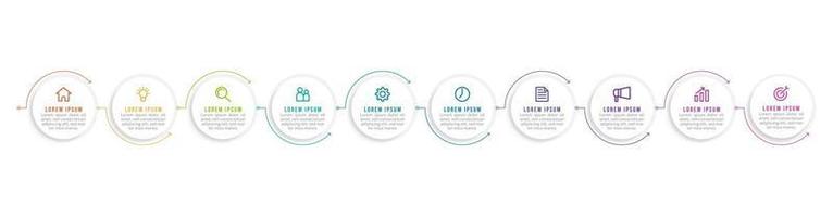 10 Steps Infographic for Business Presentation vector