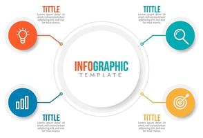 Business Infographics Elements with 4 Data vector