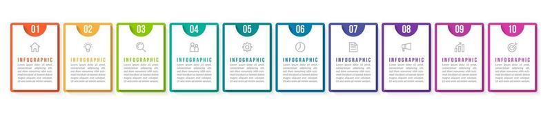 10 Steps Infographic for Business Presentation vector