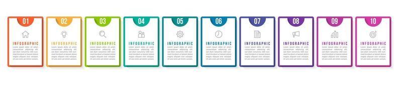 10 Steps Infographic for Business Presentation vector