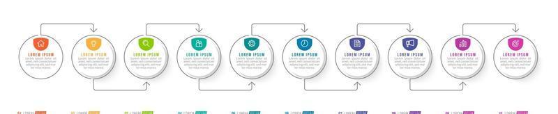 10 Steps Infographic for Business Presentation vector