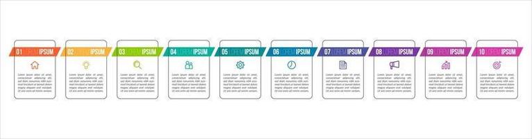 10 Steps Infographic for Business Presentation vector