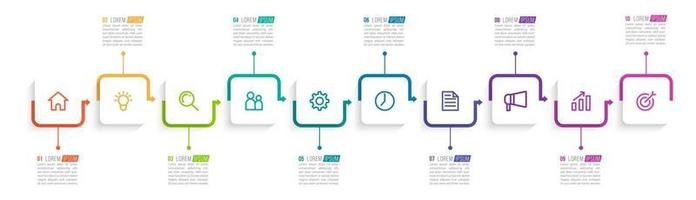 10 Steps Infographic for Business Presentation vector