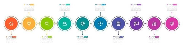 10 Steps Infographic for Business Presentation vector