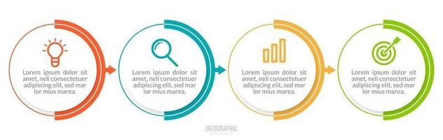 Business Infographics Elements with 4 Data vector