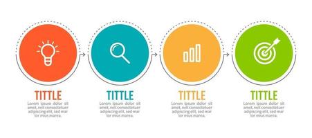 Business Infographics Elements with 4 Data vector