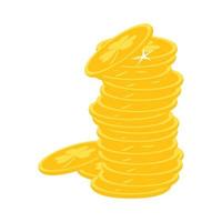Stack of gold coins in a cartoon style. The vector illustration
