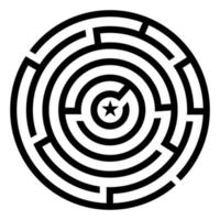 Round labyrinth maze game for children. Logic education vector