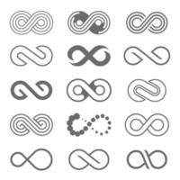 conjunto de icono de logotipo de bucle infinito vector