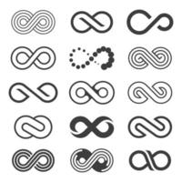 Infinity, unlimited, endless vector symbol set.