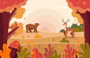 animales y plantas en concepto de naturaleza. vector