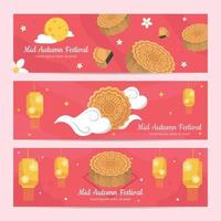 Moon Cake Banner vector