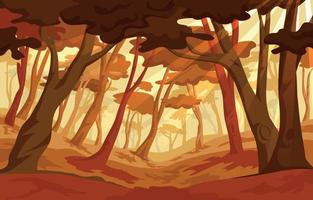 fondo de paisaje de bosque de otoño vector