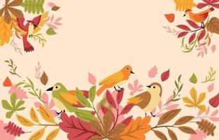 Autumn Nature with Flora and Fauna Background vector