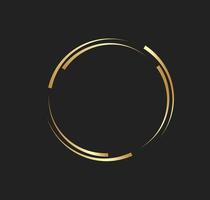 Abstract golden lines in circle form, Design element logo luxury vector