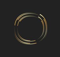 Abstract golden lines circle with luxury style. Technology round Logo vector