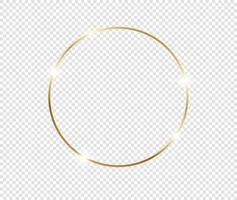 Gold shiny glowing frame with shadows isolated background vector