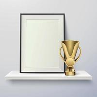 Frame With Cup Composition Vector Illustration