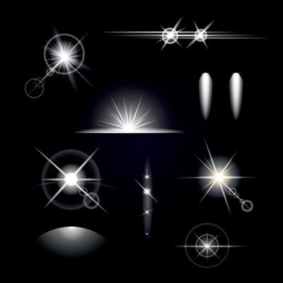 Light Effects Icon Set Vector Illustration