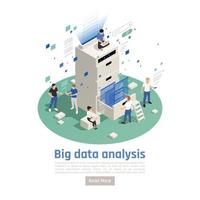 Big Data Analysis Isometric Composition Vector Illustration