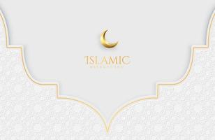 Islamic Elegant White and Golden Luxury Background vector