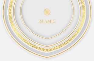Fondo de lujo blanco y dorado elegante islámico vector