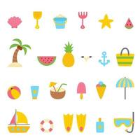 Collection of summer elements. Vector pictures.