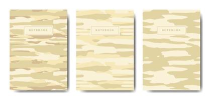 Cuaderno de tapa abstracta de camuflaje militar y militar vector