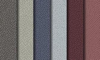 Collection of turing abstract seamless pattern. Premium Vector