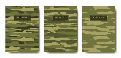 Military and army camouflage abstract cover notebook vector