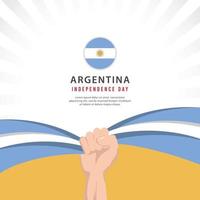 día de la independencia argentina. celebraciones del día nacional de argentina vector