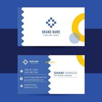 Business card front and back design template. vector