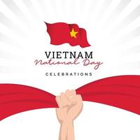 Vietnam flag. Independence day celebrations. Banner template. vector