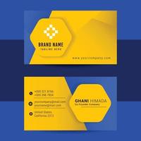 Business card front and back design template. vector