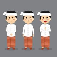 personaje de myanmar con varias expresiones. vector