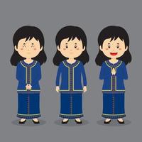 Singapore Character with Various Expression vector