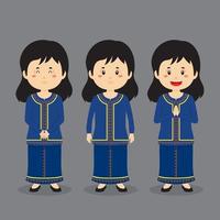 Singapore Character with Various Expression vector