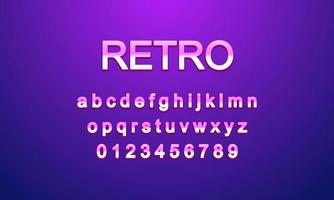 retro font alphabet vector