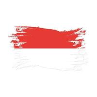 Monaco Flag With Watercolor Brush style design vector Illustration