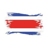 Costa Rica Flag With Watercolor Brush style design vector