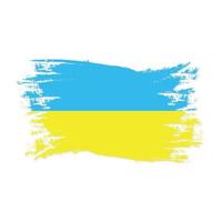 Ukraine Flag With Watercolor Brush style design vector Illustration