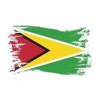 Bandera de Guyana con ilustración de vector de diseño de estilo de pincel de acuarela