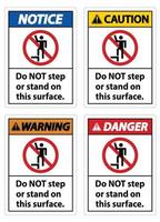 Do NOT step or stand on this surface. vector