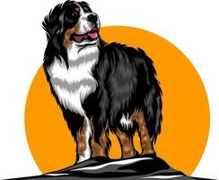 dog illustration with solid color vector