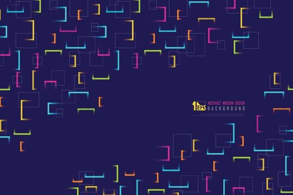 Abstract colorful line of small square design tech.