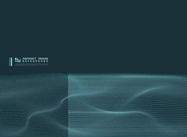 Abstract blue particle wavy technology design background. vector