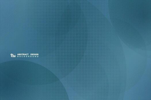 Círculo azul degradado abstracto de patrón geométrico con semitono. vector