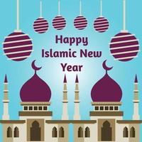 Greeting Islamic New Year 2021 Background Template vector