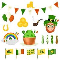 Vector elements of St. Patrick's Day, cartoon style.