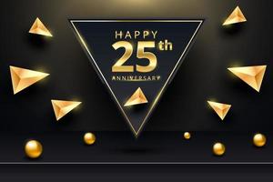 Plantilla de banner de vector de aniversario de 25 años